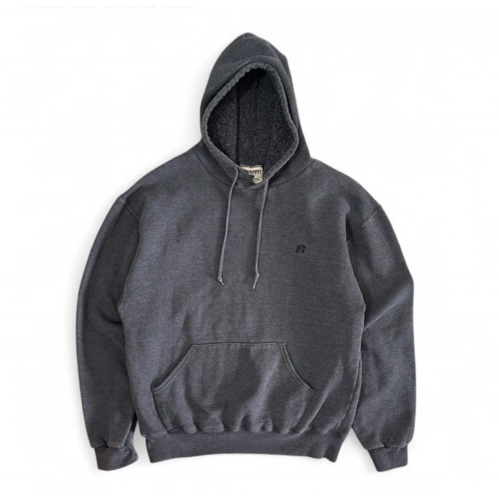 Vintage Russell Athletic Pro Cotton Men’s Gray Pullover Sweatshirt Hoodie Size M